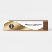Caduceus Goldärztchen Schreibtischnamensplakette (Vorderseite )