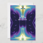 CADUCEUS, goldblau, lila Amethyste Einladung (Rückseite)