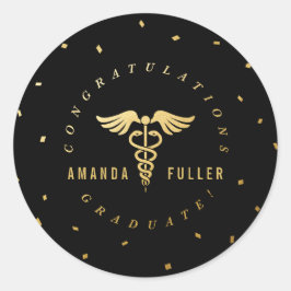 Caduceus Graduation Party Decoration Sticker