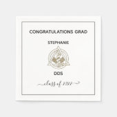 Caduceus Graduation Party der modernen Zahnarztsch Serviette (Vorderseite)