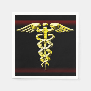 Caduceus Health Logo Paper Napkins Serviette