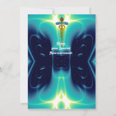 CADUCEUS hellblau, rosa Amethyste Einladung (Rückseite)