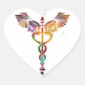 Caduceus Herz-Aufkleber (Vorderseite)