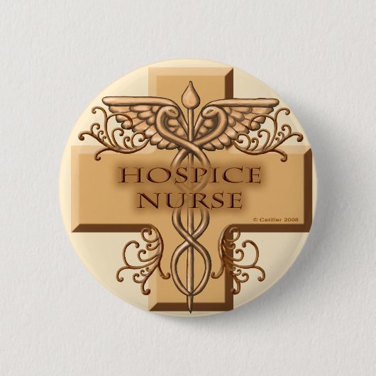 Caduceus Hospice Nurse Button (Vorderseite)