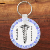 Caduceus individuell anpassbare medizinische Warnu Schlüsselanhänger (Vorderseite)