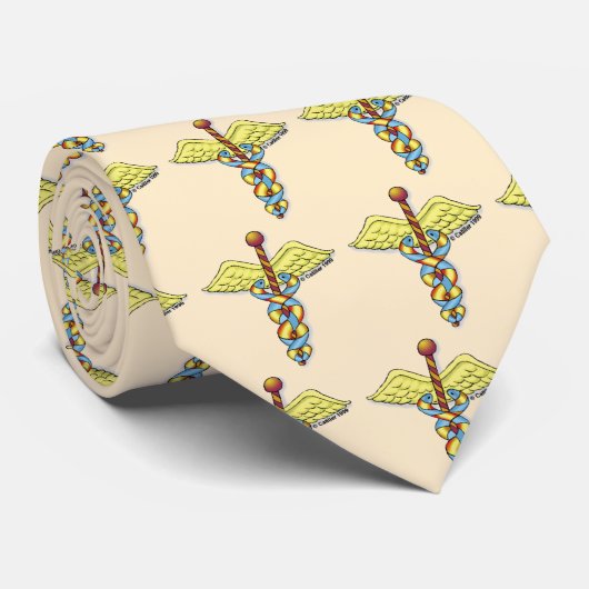 Caduceus individuelle Name Krawatte (Gerollt)