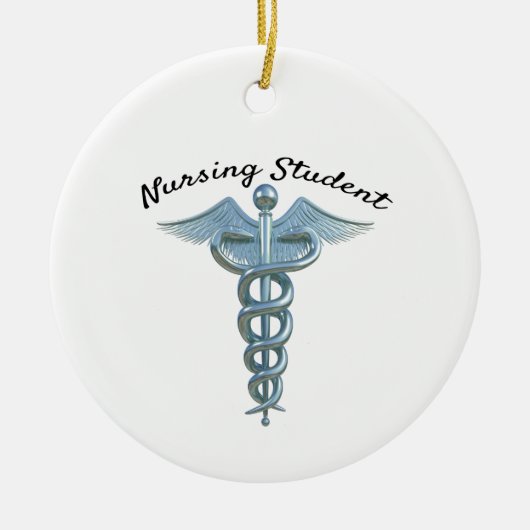 Caduceus Krankenschwester Keramik Ornament (Vorne)