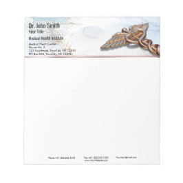Caduceus Kupfer Rose Gold Luxus Medizinische Marmo Notizblock
