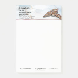 Caduceus Kupfer Rose Gold Medical Luxus Marmor Post-it Klebezettel