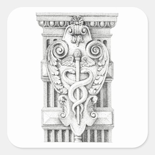 CADUCEUS Large Square Stickers (Vorderseite)