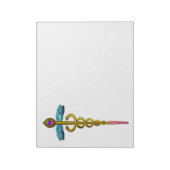 CADUCEUS, lebendiger Goldamethyst Violet Blue Whit Notizblock (Rotiert)