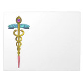 CADUCEUS, lebendiger Goldamethyst Violet Blue Whit Notizblock (Vorderseite)