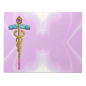 CADUCEUS, lebendiger Goldamethyst Violet Lila Notizblock (Vorderseite)