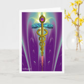 CADUCEUS, lebhafter Goldamethyst Karte (Gelbe Blume)
