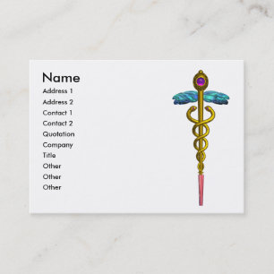 CADUCEUS, lebhafter Goldamethyst, Schwarz-weiß Visitenkarte