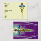 CADUCEUS, lebhafter Goldamethyst Visitenkarte (Vorne/Hinten)