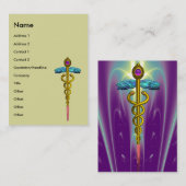 CADUCEUS, lebhafter Goldamethyst Visitenkarte (Vorne/Hinten)