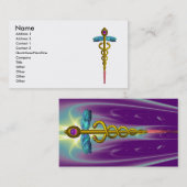 CADUCEUS, lebhafter Goldamethyst Visitenkarte (Vorne/Hinten)