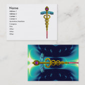 CADUCEUS, lebhafter Goldamethyst Visitenkarte (Vorne/Hinten)
