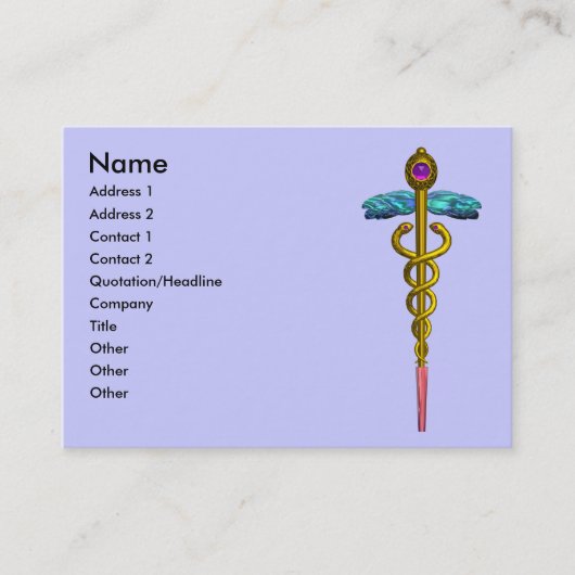 CADUCEUS, lebhafter Goldamethyst Visitenkarte (Vorderseite)