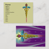 CADUCEUS, lebhafter Goldamethyst Visitenkarte (Vorne/Hinten)