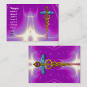 CADUCEUS, lebhafter Goldamethyst Visitenkarte (Vorne/Hinten)