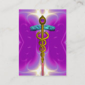 CADUCEUS, lebhafter Goldamethyst Visitenkarte (Rückseite)