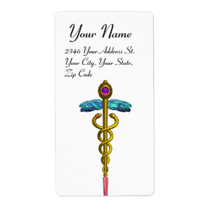 CADUCEUS, lebhafter Goldamethyst, weiß