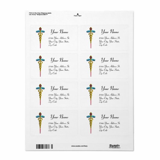 CADUCEUS, lebhafter Goldamethyst, weiß (Vorne)