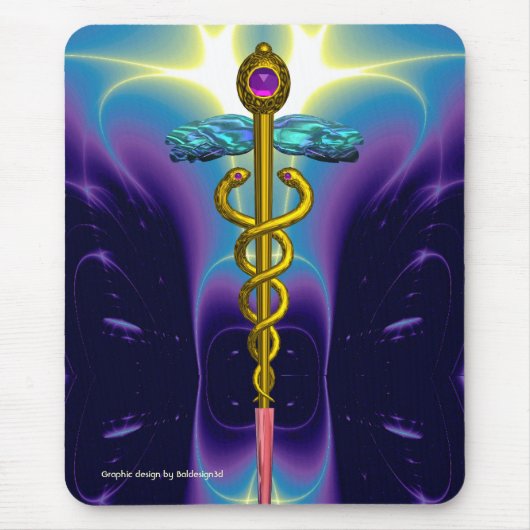 CADUCEUS , lebhafter Goldametist Mousepad (Vorne)