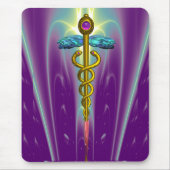 CADUCEUS , lebhafter Goldametist Mousepad (Vorne)