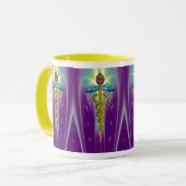 CADUCEUS , lebhafter Goldametist Tasse (Vorderseite Links)