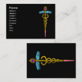 CADUCEUS, lebhaftes goldfarbenes Rosa Visitenkarte (Vorne/Hinten)