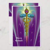 CADUCEUS lila Amethysteis Einladung (Vorne/Hinten)