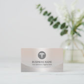 Caduceus Logo Modern Silver Visitenkarte (Stehend Vorderseite)