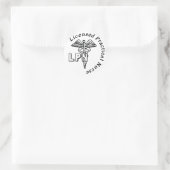 CADUCEUS LPN LOGO LIZENZIERTE PRAKTISCHE KRANKHEIT RUNDER AUFKLEBER (Tasche)