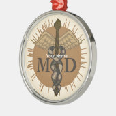 Caduceus M.D. Doktor Silbernes Ornament (Links)