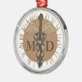 Caduceus M.D. Doktor Silbernes Ornament (Links)