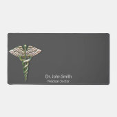 Caduceus Medical Chrome Holographic 3D Schreibtischunterlage (Vorderseite)