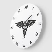 Caduceus Medical Insignia Große Wanduhr (Winkel)