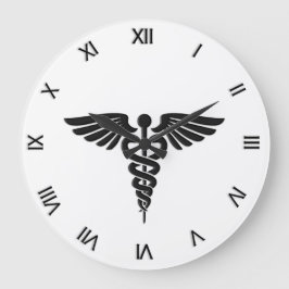 Caduceus Medical Insignia Große Wanduhr