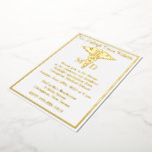Caduceus Medical School Abschluss, White/Gold Folieneinladung (Gedreht)
