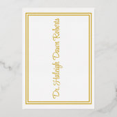 Caduceus Medical School Abschluss, White/Gold Folieneinladung (Rückseite)