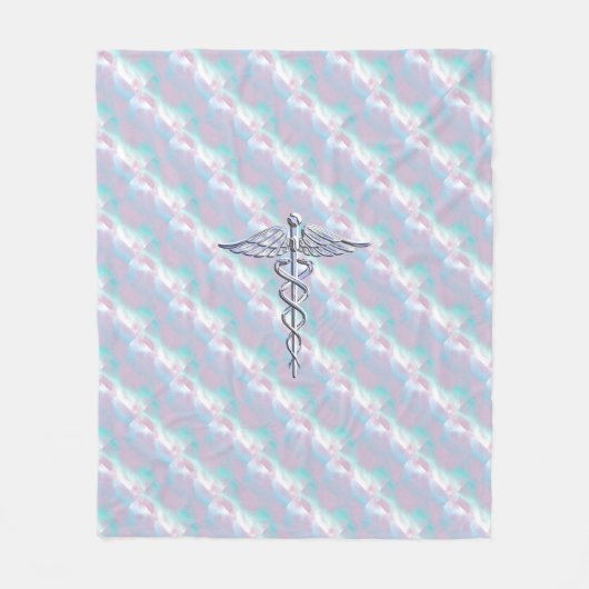 Caduceus Medical Symbol auf der Perlendekoration d Fleecedecke (Vorderseite)