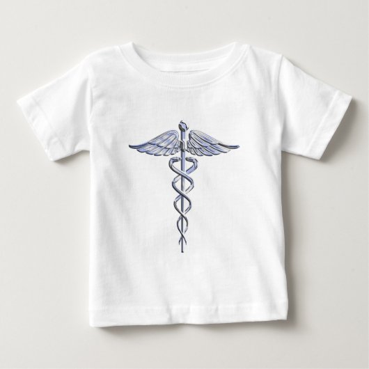 Caduceus Medical Symbol auf schwarz Baby T-shirt (Vorderseite)