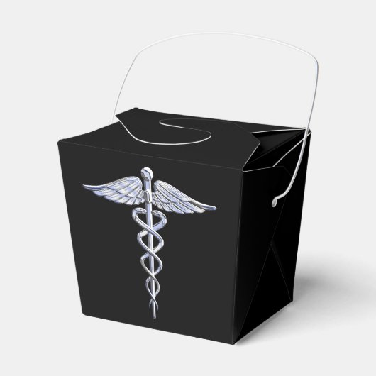 Caduceus Medical Symbol auf schwarz Geschenkschachtel (Vorderseite)