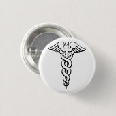 Caduceus Medical Symbol Button (Vorne & Hinten)