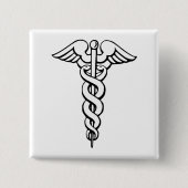 Caduceus Medical Symbol Button (Vorderseite)