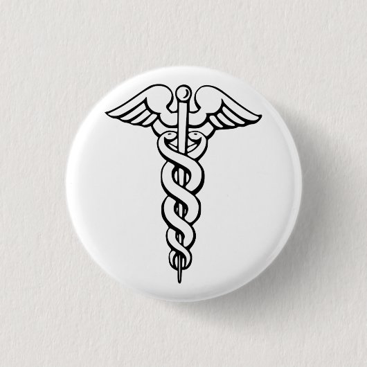 Caduceus Medical Symbol Button (Vorderseite)