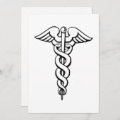 Caduceus Medical Symbol Einladung (Vorne/Hinten)